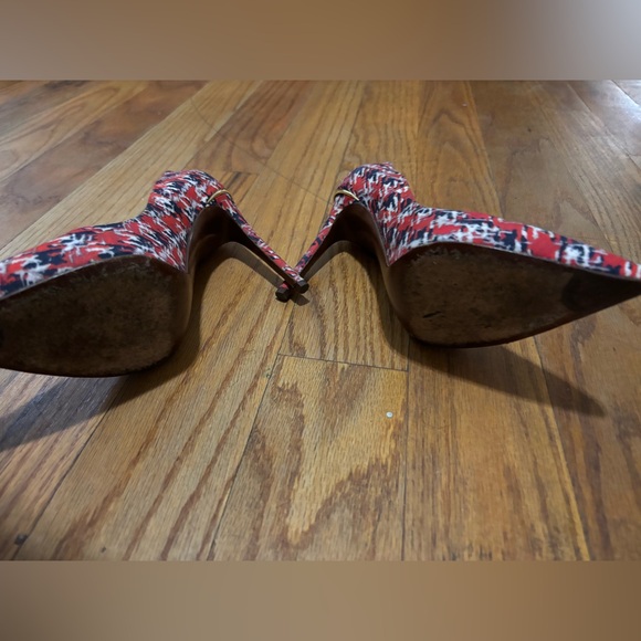 LOUIS VUITTON Chérie Heel Cloth Multicolour Houndstooth Size 9 - Picture 6 of 9